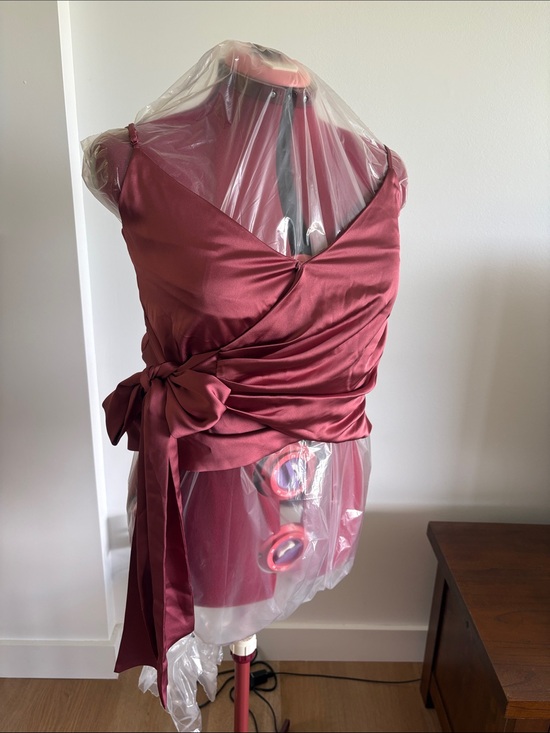 Dynamite Tops - Dynamite Wrap Satin Tank Top in Dusty Rose